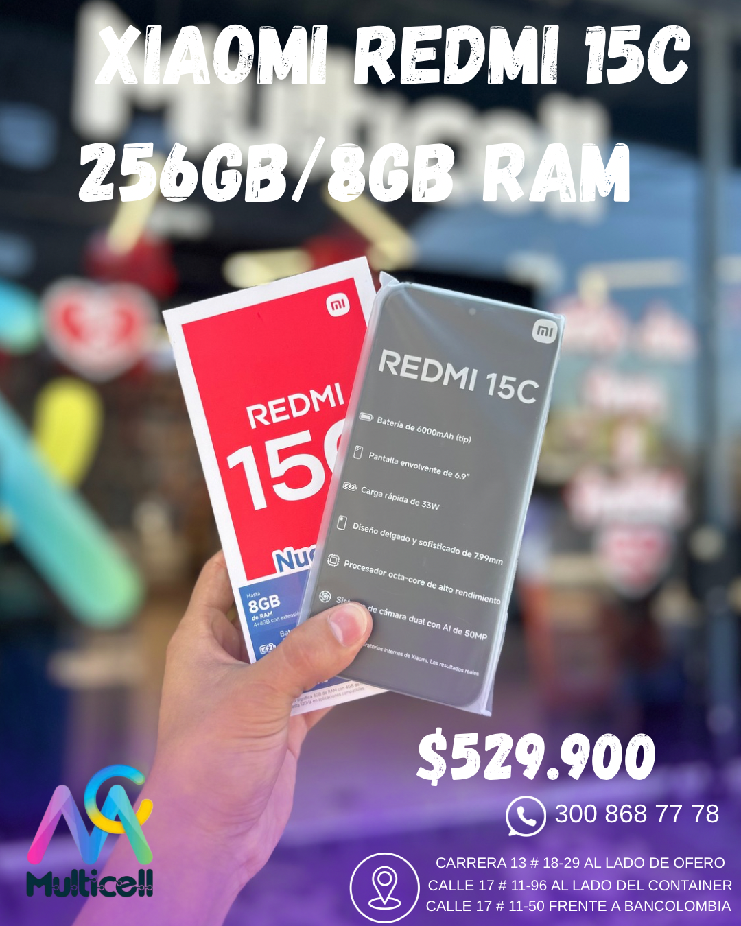 XIAOMI REDMI 15C 256GB/8GB RAM