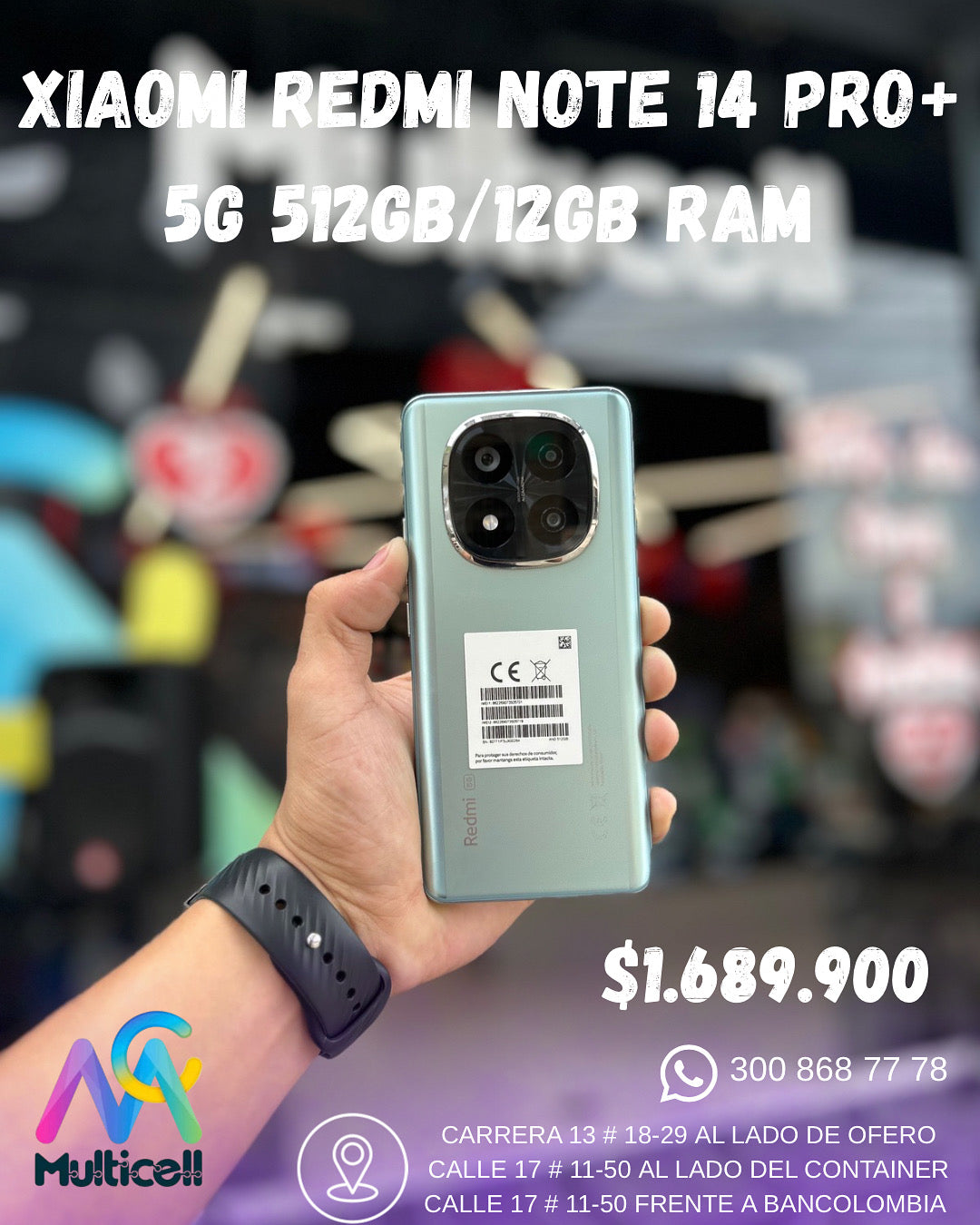 XIAOMI REDMI NOTE 14 PRO + 5G 512/12GB RAM